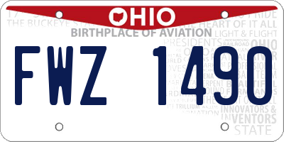 OH license plate FWZ1490