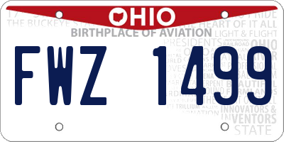 OH license plate FWZ1499