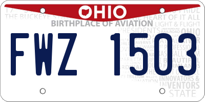 OH license plate FWZ1503