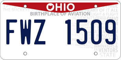 OH license plate FWZ1509