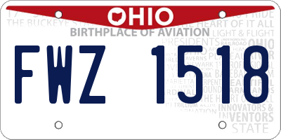 OH license plate FWZ1518