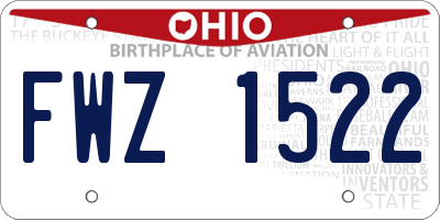 OH license plate FWZ1522