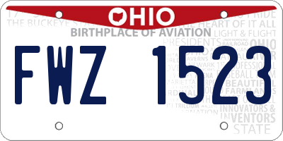 OH license plate FWZ1523
