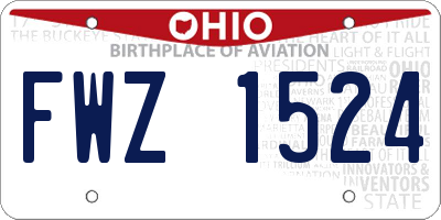 OH license plate FWZ1524