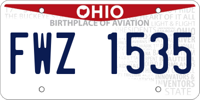 OH license plate FWZ1535