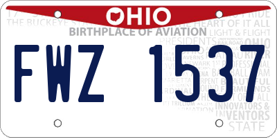 OH license plate FWZ1537