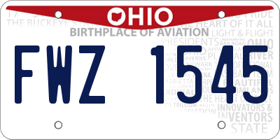 OH license plate FWZ1545