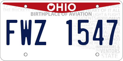 OH license plate FWZ1547