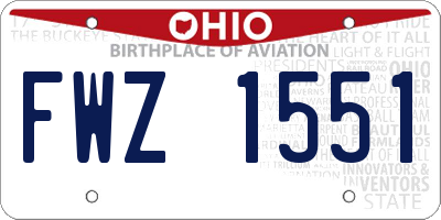 OH license plate FWZ1551