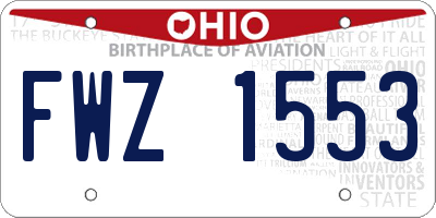 OH license plate FWZ1553