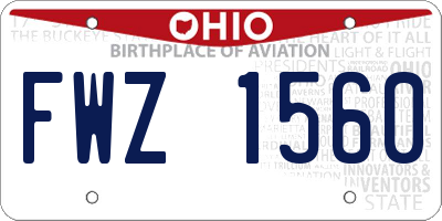 OH license plate FWZ1560