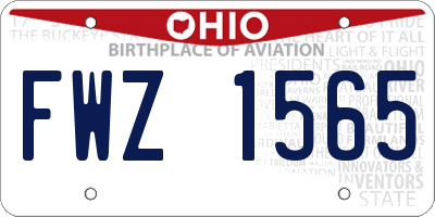 OH license plate FWZ1565
