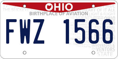 OH license plate FWZ1566