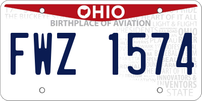 OH license plate FWZ1574