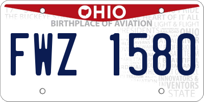 OH license plate FWZ1580