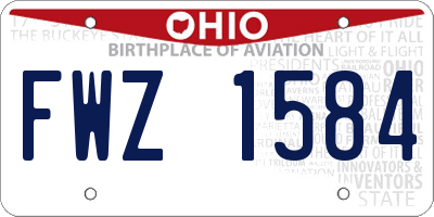 OH license plate FWZ1584