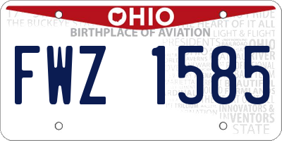 OH license plate FWZ1585