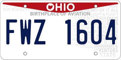 OH license plate FWZ1604