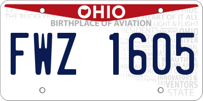 OH license plate FWZ1605