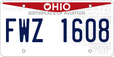 OH license plate FWZ1608