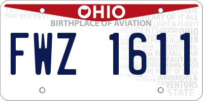 OH license plate FWZ1611