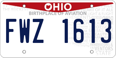 OH license plate FWZ1613