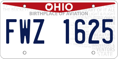 OH license plate FWZ1625