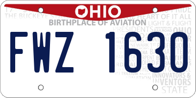 OH license plate FWZ1630
