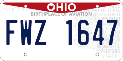 OH license plate FWZ1647