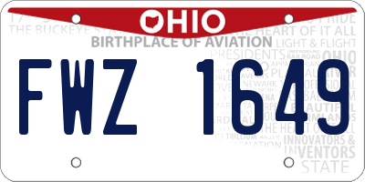 OH license plate FWZ1649