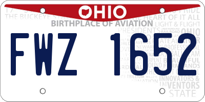 OH license plate FWZ1652