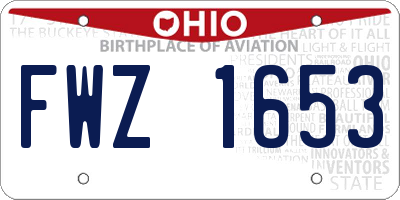 OH license plate FWZ1653
