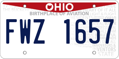 OH license plate FWZ1657