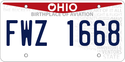 OH license plate FWZ1668