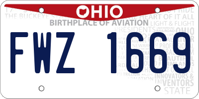 OH license plate FWZ1669