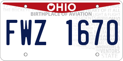 OH license plate FWZ1670