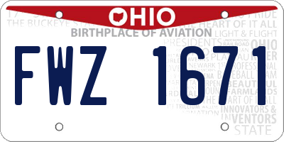 OH license plate FWZ1671