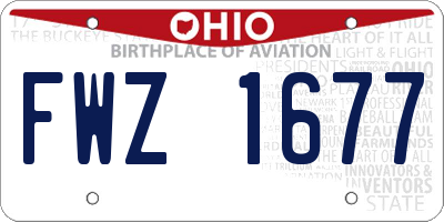 OH license plate FWZ1677