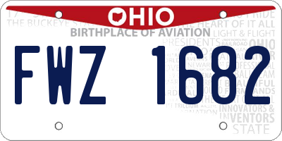 OH license plate FWZ1682