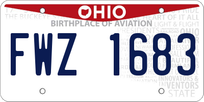 OH license plate FWZ1683