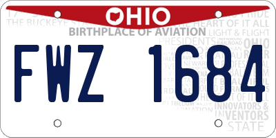 OH license plate FWZ1684