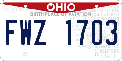 OH license plate FWZ1703