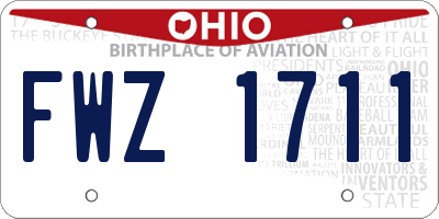 OH license plate FWZ1711