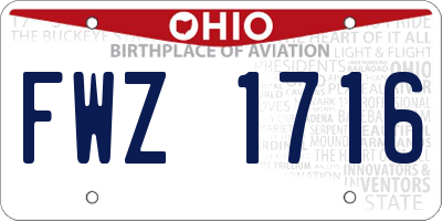 OH license plate FWZ1716