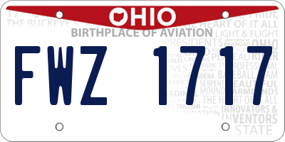 OH license plate FWZ1717