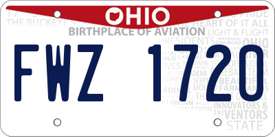 OH license plate FWZ1720