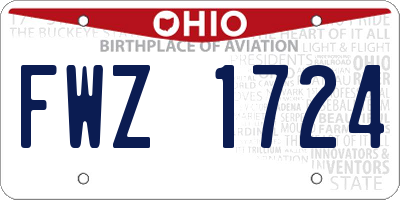 OH license plate FWZ1724
