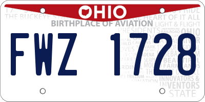 OH license plate FWZ1728