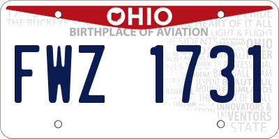 OH license plate FWZ1731
