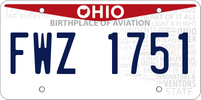 OH license plate FWZ1751